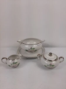 PMR Bavaria Jaeger Germany CAROLINA Gravy Boat & Mini Sugar Bowl & Creamer - Picture 1 of 12
