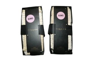 2er Set Donna Karan Kissenbezug Kissenbezug Samt handgenäht Gold KING - Bild 1 von 7