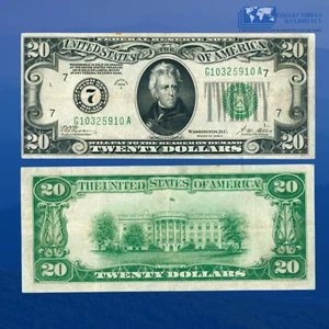 1928 $20 Twenty Dollars FRN Chicago, Numerical Seal DGS, VF #25910 - Picture 1 of 1