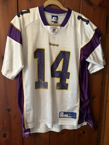 Minnesota Vikings B Johnson #14 Reebok NFL Jersey Men’s Large On Field Equipment - Picture 1 of 11