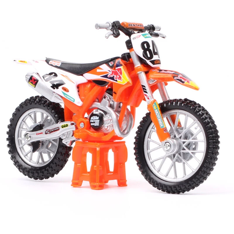 1/18 Bburago 2018 KTM 450 SXF #84 RedBull Motorcycle Motocross Dirt Bike Model