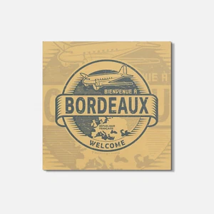 Bordeaux City France Retro 4'' X 4'' Square Wooden Coaster - Picture 1 of 3