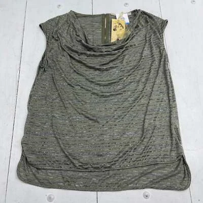 Gibson Green Striped Burnout Cowl Neck Top Women’s Size XL New - Image 1 of 4
