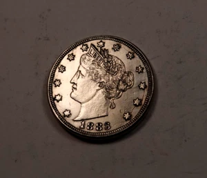 Liberty V Nickel 1883 * Deslizante sin circular * Die Cracks Obv * XV710 - Imagen 1 de 2