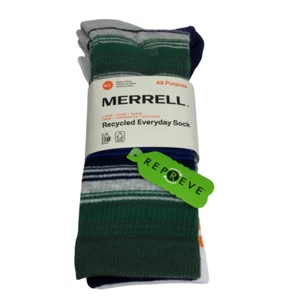 Merrell Recycled Everyday Crew Socks Unisex Adults Size M/L 3 Packs - Picture 1 of 11