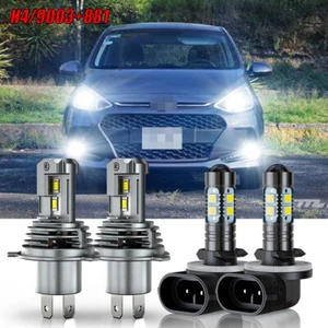 For Hyundai Grand i10 2015 2016 9003 H4 & 881 LED Headlight Foglight Bulbs 6000K - Picture 1 of 20