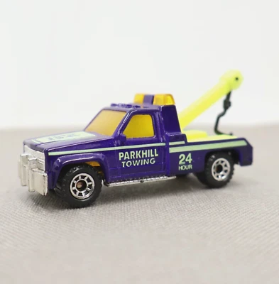 1987 MATCHBOX 1/72 Diecast Purple GMC Wrecker Parkhill Towing Very Nice - Image 1 of 4
