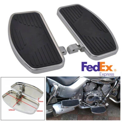 Pair Metal Steel & Rubber Adjusted Motorcycles Left+Right Floorboards Pedal -USA Foto 1 de 4