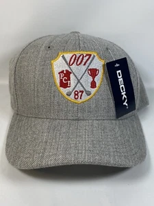 Foxfire Golf Course Adjustable Hat Southern Pines 007 Gray Red 20% Wool Decky - Picture 1 of 6