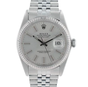 Rolex Mens Watch Datejust 16014 36mm Silver Index Dial Fluted Bezel Jubilee - Picture 1 of 9