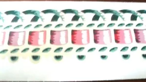 Wallpaper Border Green Pink White Chair Rail 561962 Pink Basketweave NIP - Picture 1 of 1