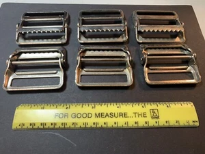 2" Web Strap *PIVOTING RELEASE BUCKLE* Heavy Duty Metal with Teeth Six Total - Picture 1 of 3