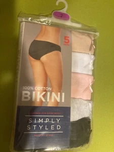 Sears 5 pcs hipster 100% Cotton panties underwear  women size L - Picture 1 of 2