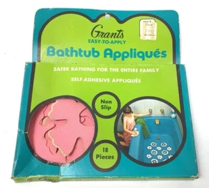 Vintage 1970’s Grants Bathtub Appliqués Tub Shower No Slip Peel & Stick 12 Piece - Picture 1 of 6