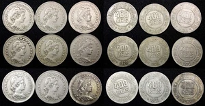 BRAZIL Copper-Nickel LOT OF 9 COINS  1918-1931 400 Reis KM# 520 ( 24 865) - Picture 1 of 3