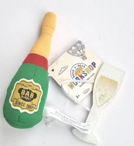 Champagne Wristie Drink BUILD A BEAR Bubbly & Glass Wristie Plush BNWT - Picture 1 of 7