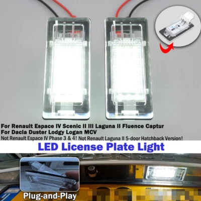 For Renault Fluence 2009 2010 2011 2012 2013-2016 LED License Plate Light Lamp - Image 1 of 4