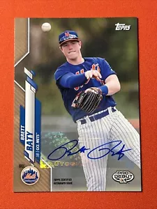 2020 Topps Pro Debut Brett Baty AUTO Gold #/50 🔥 NY Mets 1st Card 🔥 Raw Hot - Picture 1 of 2