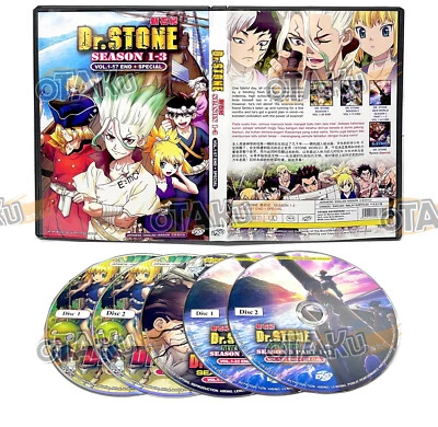 DR. STONE (SEASON 1-3) - ANIME TV DVD (1-57 EPS+SPECIAL) (ENG DUB) SHIP FROM UK - Image 1 of 4