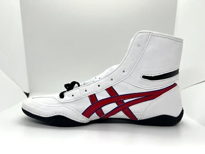 asics Boxing Wrestling Shoes White Red Line Blue 1083A001 New EX-EO TWR900 - Image 1 of 4