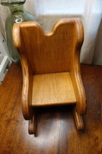 Vintage doll wooden rocking Chair small wooden plant stand indoor 10x7 inches - Picture 1 of 8