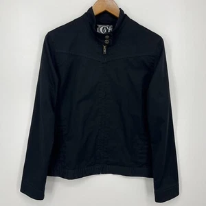 Volcom Jacket Boys Size XL Black Full Zip Solid Stone Logo Cotton Canvas - Picture 1 of 8