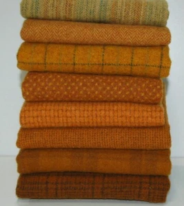 HAND DYED RUG HOOKING WOOL Mill-Dyed ~ "P is for PUNKIN" (8-pc collection) - Picture 1 of 18