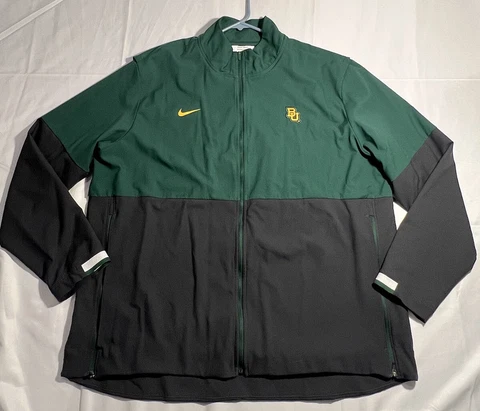 Nike Baylor Bears Team Issue Full Zip Jacket Gray, Green Vented Men's 2XL NICE Cover