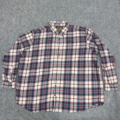 Camisa Fundición Para Hombres 4XLT Alta Azul Beige A Cuadros Abotonada Preppy Clásica Informal Foto 1 de 4