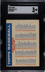 1957 TOPPS CHECKLIST 1/2 BIG BLONY SGC 3 1744887  