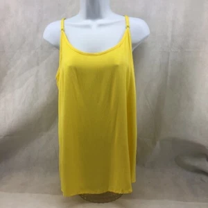 Heart & Hips Womens Cami Top Yellow Adjustable Spaghetti Strap Criss Cross M New - Picture 1 of 5