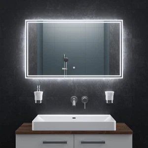 Badspiegel Badezimmerspiegel Beleuchtung LED 70x50 80x60 60x80 100x60 120x60cm - Bild 1 von 16