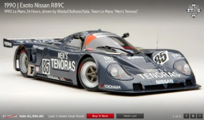 EXOTO 90 Nissan R89C LeMans, Wada/Olofsson/Sala 1:18, NIB #RLG88103 - Image 1 of 4