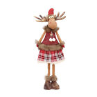 Christmas Decoration Red Fabric Telescopic Standing And Sitting Cartoon Elk Doll