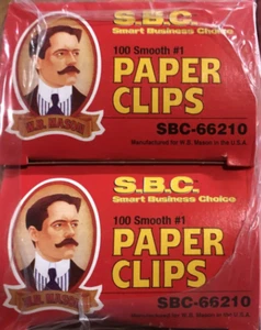LOTE DE 10 W.B. CLIPS DE PAPEL MASON SBC-66210 #1 100 clips por caja. 10 cajas - Imagen 1 de 2