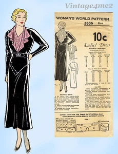 Woman's World 5336: 1930s Uncut Misses Street Dress 38 B Vintage Sewing Pattern - Picture 1 of 5