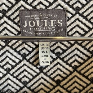 Joules Roya Tunic Dress UK 14 Pockets Black White Textured Jacquard - Picture 1 of 9