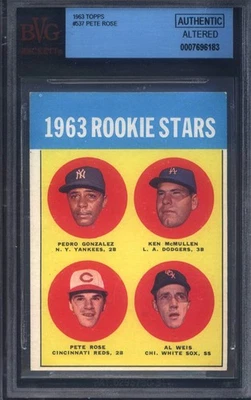 1963 Topps #537 Pete Rose Rookie Reds BGS BVG auténtico Foto 1 de 2