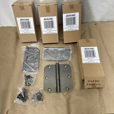 Schlage 12 Door Hinge  Blk Stainless 3.5 "5/8" RAD  rounded corner Foto 1 de 4