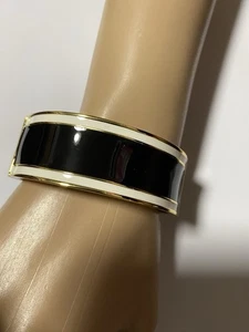 Talbots Armreif schwarz-weiß emailliert goldfarben - Bild 1 von 10