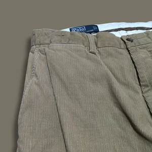 Vintage Polo Ralph Lauren Mens *Fits 34 x 30 Corduroy Prospect Pants Baggy Khaki - Picture 1 of 7