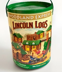 Original Lincoln Logs Woodland Express In Container Instructions Xtra Cabela Pcs - Picture 1 of 22