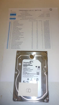 Seagate Archive HDD 8 TB HDD 3.5 Zoll intern aus NAS (3) Funkt. - Bild 1 von 2