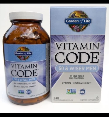 Garden of Life Vitamin Code 50 & Wiser Men 240 cápsulas vegetales (suministro para 60 días) Foto 1 de 3