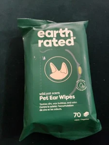 Earth Rated Pet Ear Wipes, Hypoallergenic Cleaner for Dogs & Cats Ears to Remove - Picture 1 of 1