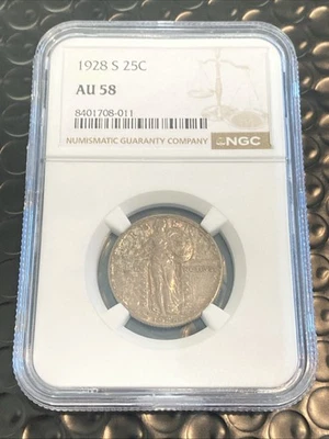 1928-S STANDING LIBERTY QUARTER NGC AU58 - Image 1 of 4