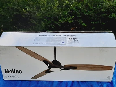 Minka-Aire F742L-SBR 65" Outdoor Ceiling Fan with LED Lights Soft Brass Seashore - Image 1 of 4