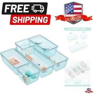 Paquete de 6 Set Organizador de Cajones Transparentes, Bandejas de Almacenamiento de Cajones Acrílicos, Contenedores de Almacenamiento... - Imagen 1 de 8