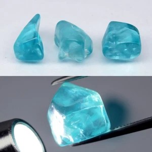 π 10.36ct 3pcs Lot Rough Natural Blue Apatite - Unheated, Africa Gems - Picture 1 of 6