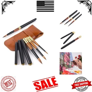 Pocket-Sized Kolinsky Watercolor Brushes with Sturdy Leather Case - Picture 1 of 8